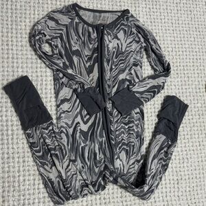 Little Sleepies Gray and Black Marble Onesie